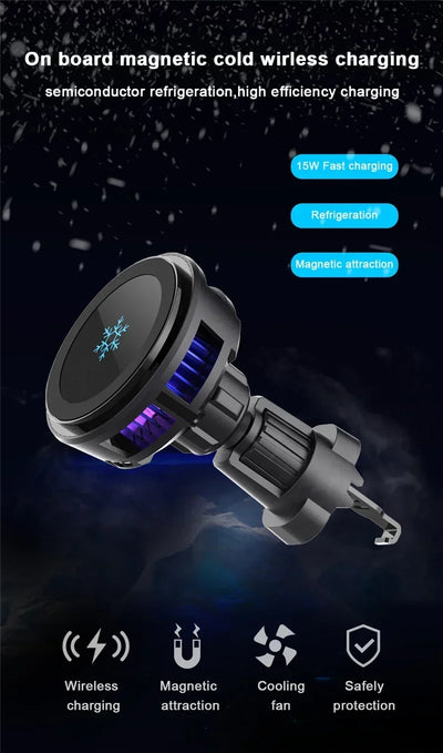 Ice Cooling Magnetic Wireless Car Charger Stand For iPhone - Smarsty