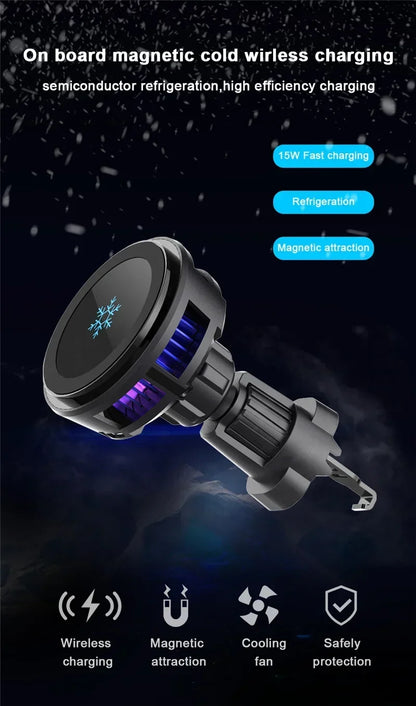 Ice Cooling Magnetic Wireless Car Charger Stand For iPhone - Smarsty