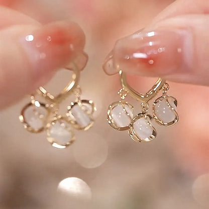 Pearl Long Earrings With Rhinestones For Wedding Fashion - Smarsty