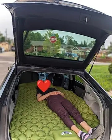 Camping Air Matt Double Sleeping Pad Inflatable Air Mat with Pillow Air Mattress Nature Hike Waterproof Folding Sleeping Mat