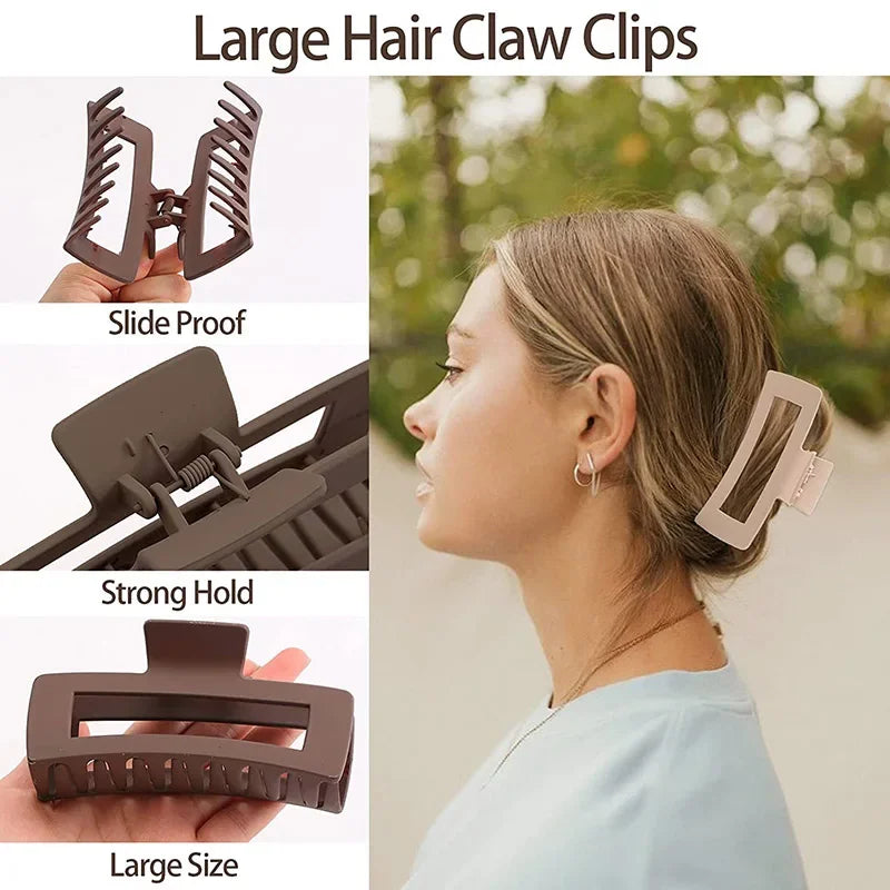 4 Piece Claw Clips Women Nonslip Fashion Set Coffee Black - Smarsty