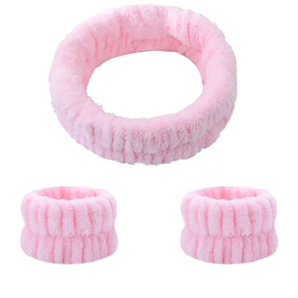Absorbent Waterproof Face Wash Wristbands And Headband Set - Smarsty