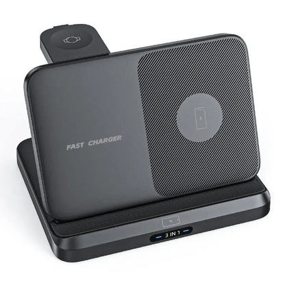 3 In 1 Wireless Charger Stand With Fast Charging Dock - Smarsty