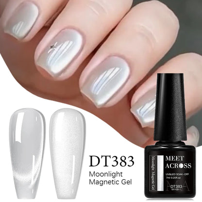 Magnetic Pink Silver Glitter Gel Nail Polish 7ml - Smarsty
