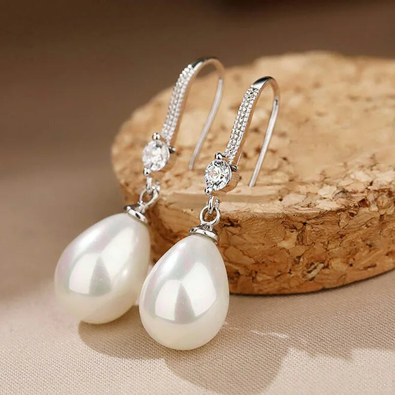 Two Piece Pearl Tassel Earrings For Women Elegant Gift - Smarsty