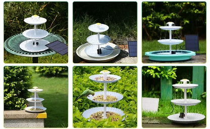 Solar Bird Bath Fountain with Detachable Pump for Garden Decor - Smarsty
