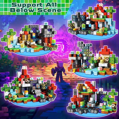 300pcs Warped Forest Magnetic Building Blocks Set, My World Figures Bricks, STEM Educational Toys for Kids, Gifts for Boys Girls