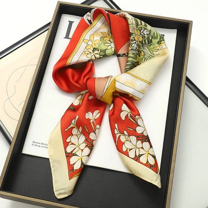 Women Silk Scarf Small Satin Square Neck Wrap - Smarsty