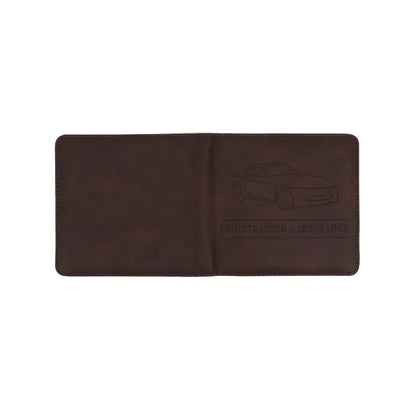 Car Registration Driver's License and Insurance Card Holder - Leather Vehicle Glove Box Automobile Documents Paperwork Organizer - Smarsty
