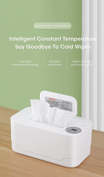 Baby Wipe Warmer Heater with LED Display Wet Towel Dispenser Portable USB Charge Baby Wipe Warmer Napkin Heating Box Home/Car - Smarsty