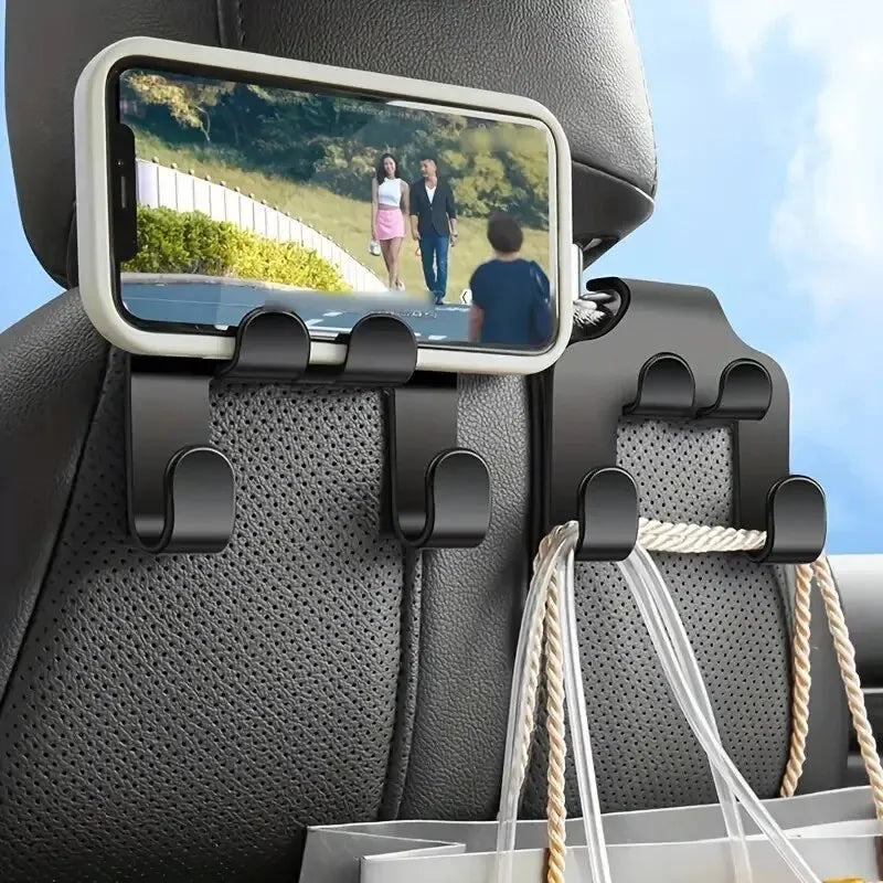 Seat Headrest Hook Organizer With Phone Holder For Car - Smarsty