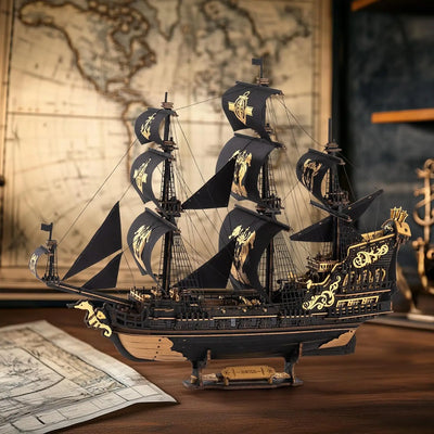 Robotime Rokr 3D Puzzle Wooden Seahouse Barque Model kits Build Home Desk Decoration Gift For Teens and Adults - Smarsty