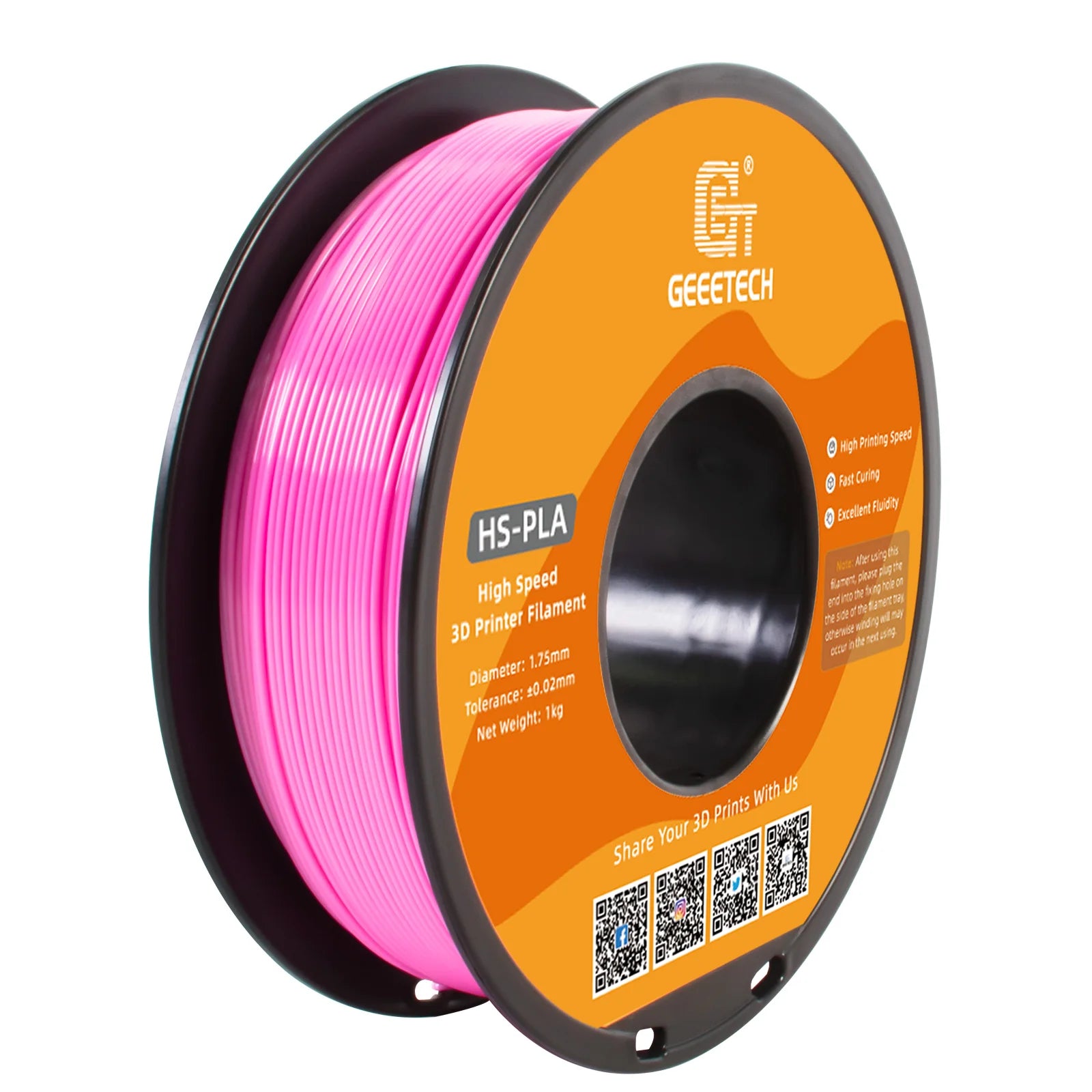 GEEETECH High-Speed PLA Filament 1.75mm 1kg 1 spool, Fast Curing, Better Liquidity, HS-PLA High-Speed 3D Printing Filament