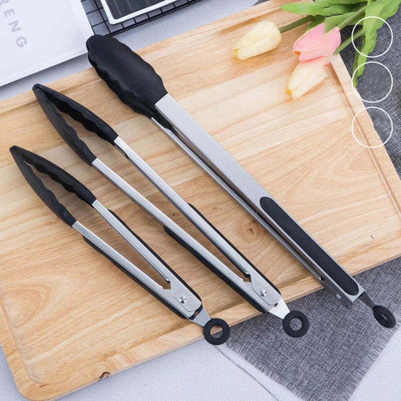 Silicone Kitchen BBQ Tongs for Safe Food Handling - Smarsty