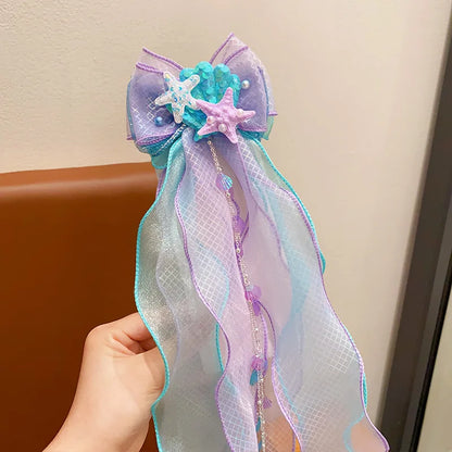 Mermaid Hair Accessories for Girls with Bow and Clip - Smarsty
