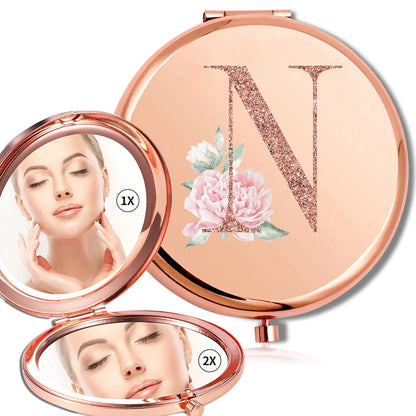 Rose Gold Double Sided Makeup Mirror Compact Design - Smarsty