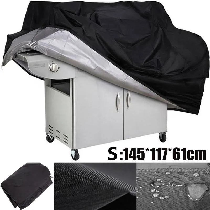 Black Waterproof BBQ Grill Cover for All Seasons - Smarsty