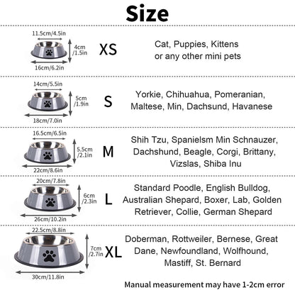 Stainless Steel Anti-Fall Pet Bowl for Dogs and Cats - Smarsty