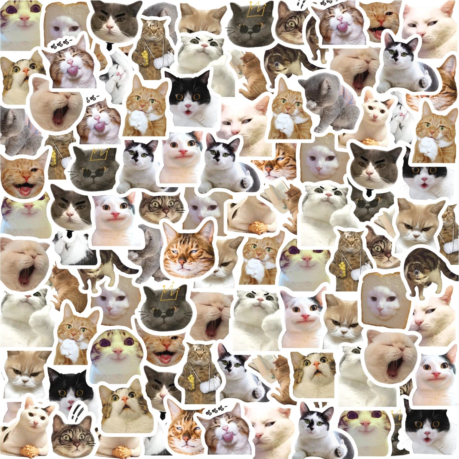 46pcs/Bag,Cat Stickers,Be for Suitcase Skateboard Luggage Laptop Phone Diy Sticke Decoration Stationery School Supplies Toys - Smarsty