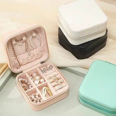 Leather Jewelry Case Travel Organizer with Compartments - Smarsty