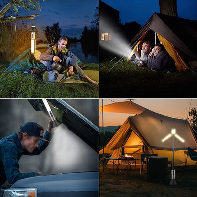 Upgraded Camping LED Telescopic Flashlight with Tripod Rechargeable Emergency Lamp Outdoor Portable orch Light Table Lamp Tent by Smarsty