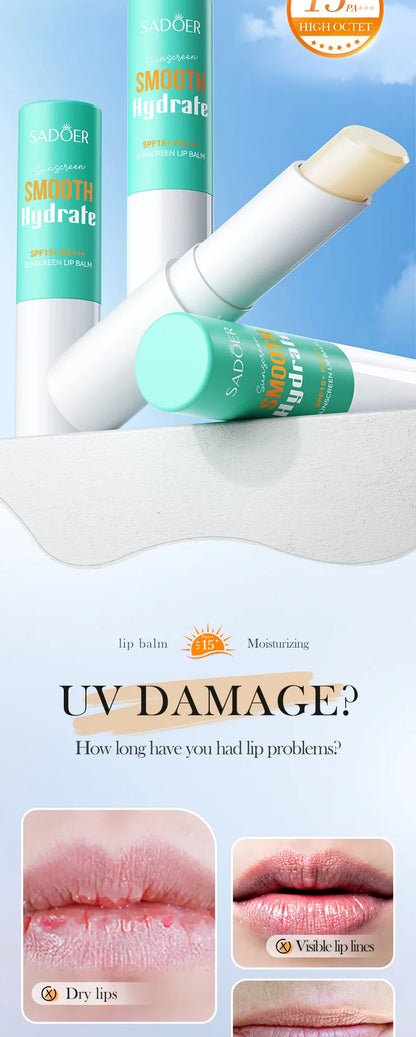 SADOER SPF 15 Lip Sunscreen Balm for Hydrated Lips - Smarsty