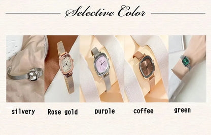 Fashion Women Small Dial Quartz Watch with Mesh Strap - Smarsty