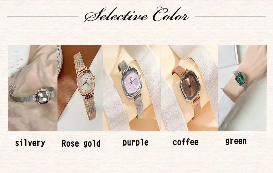 Fashion Women Small Dial Quartz Watch with Mesh Strap - Smarsty