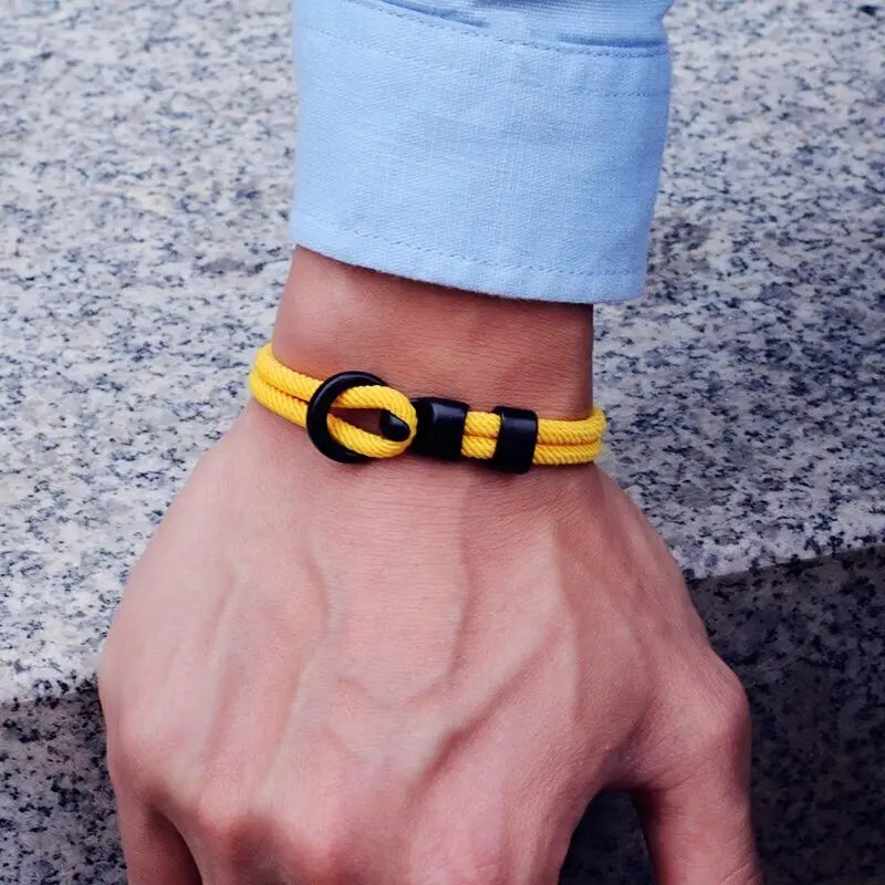 Men's Double Layer Paracord Survival Rope Bracelet Outdoor - Smarsty