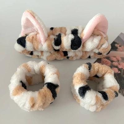 Cute Cat Ear Soft Elastic Plush Headband For Makeup - Smarsty