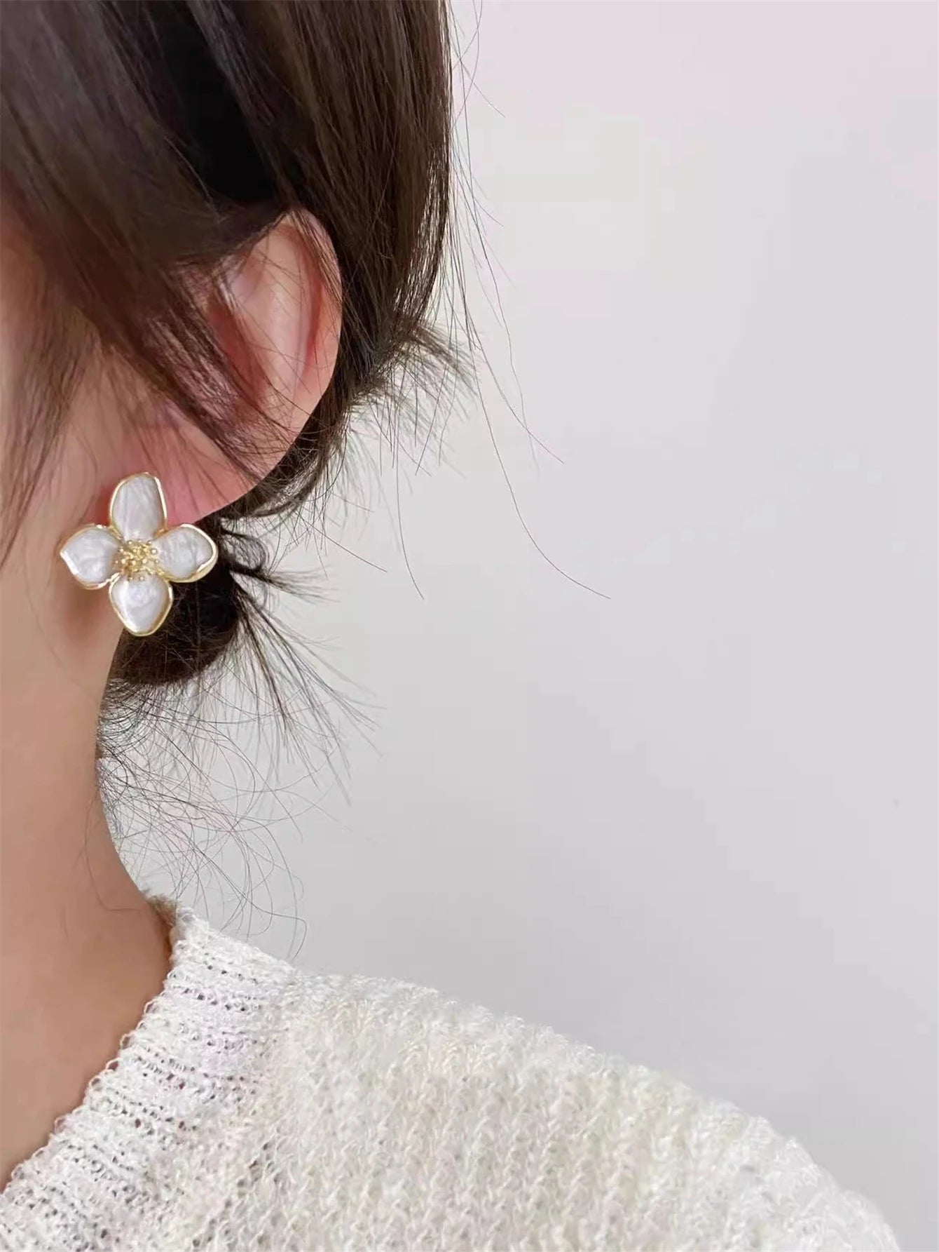 Hibiscus Flower Stud Earrings Romantic Vintage Gift - Smarsty