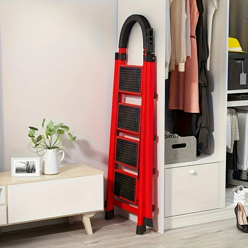 4-step ladder set: multifunctional foldable lightweight, wide-thick sturdy, safe handle + wide non-slip steps, for home/outdoor/