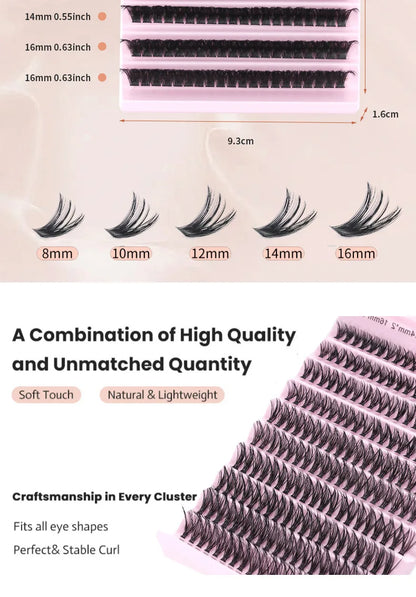 MIAOJIE DIY Eyelash Set with 200 Individual Lashes - Smarsty