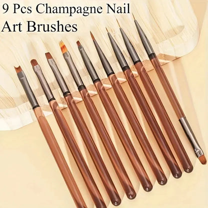 9PCS UV Gel Nail Brush Set for Creative Nail Art - Smarsty