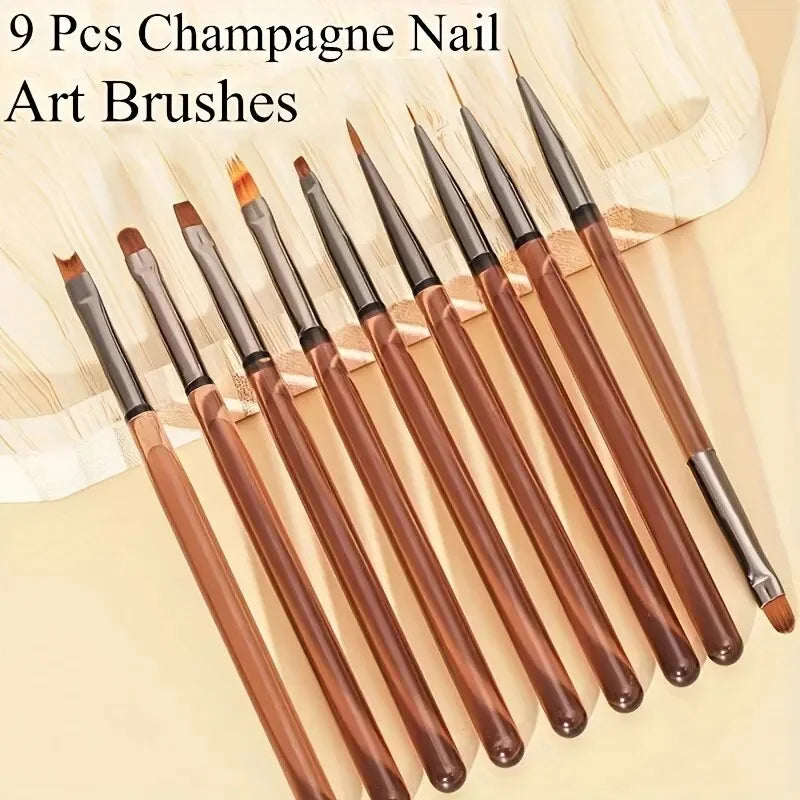 9PCS UV Gel Nail Brush Set for Creative Nail Art - Smarsty