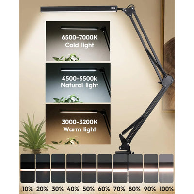 LED Desk Lamp with Clamp and Dimmable Light - Smarsty