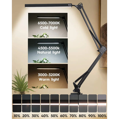 LED Desk Lamp with Clamp and Dimmable Light - Smarsty