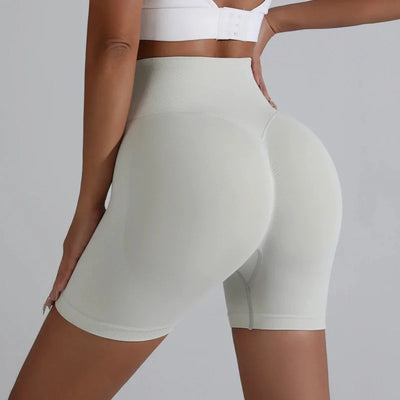 Peach Hip Lifting Sports Shorts Women High Waist Belly Slimming Running Training Quick-drying Trousers Tight Three-point Shorts - Smarsty