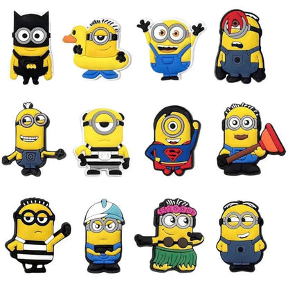 12Pcs MINISO Series Cartoon Shoe Charms For Slides Sandals, PVC Shoe Decorations Accessories For Christmas Birthday Gift Party