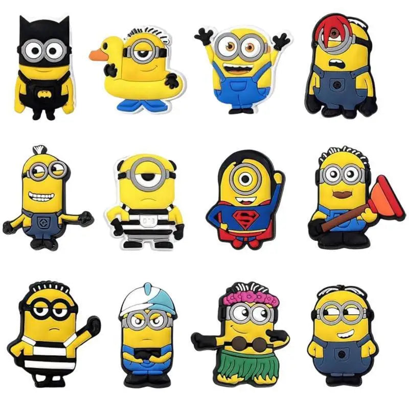 12Pcs MINISO Series Cartoon Shoe Charms For Slides Sandals, PVC Shoe Decorations Accessories For Christmas Birthday Gift Party