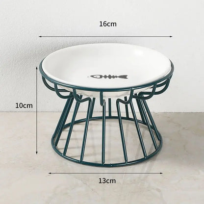 Ceramic Raised Pet Bowl for Cats and Dogs - Smarsty