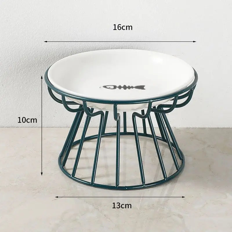 Ceramic Raised Pet Bowl for Cats and Dogs - Smarsty