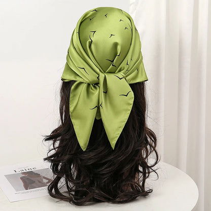 Bohemian Floral Print Silk Scarf for Women Sun Protection - Smarsty