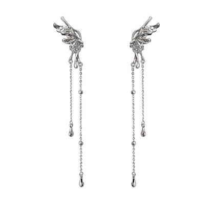 Elegant Butterfly Tassel Clip Earrings for No Piercing Fashion - Smarsty