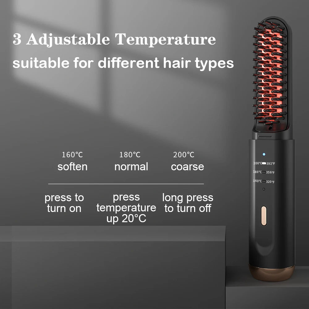 Cordless Beard Straightener Brush for Fast Styling - Smarsty