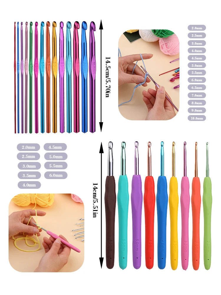 KRABALL Crochet Hook Set with Yarn Accessories Bag - Smarsty