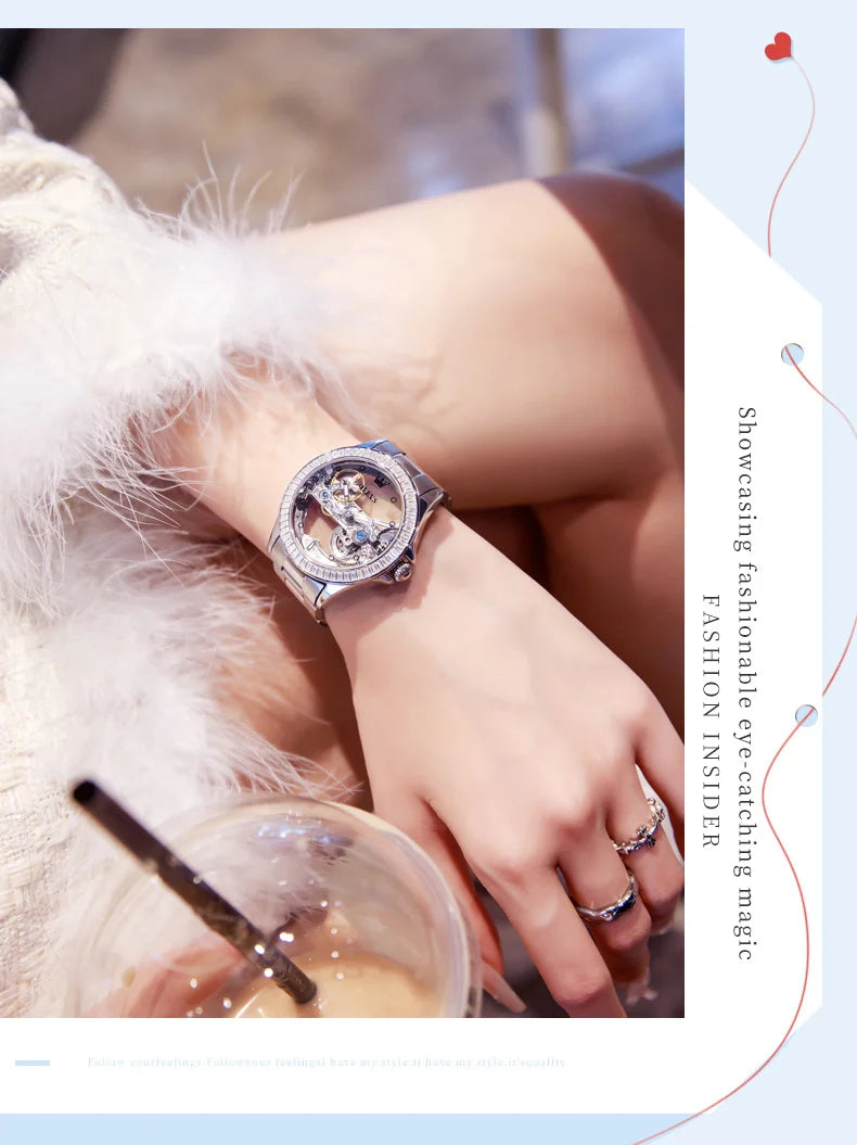 OLEVS Luxury Women's Automatic Mechanical Watch with Diamonds - Smarsty