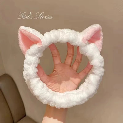 Cute Coral Fleece Cat Ear Headband for Comfort and Style - Smarsty