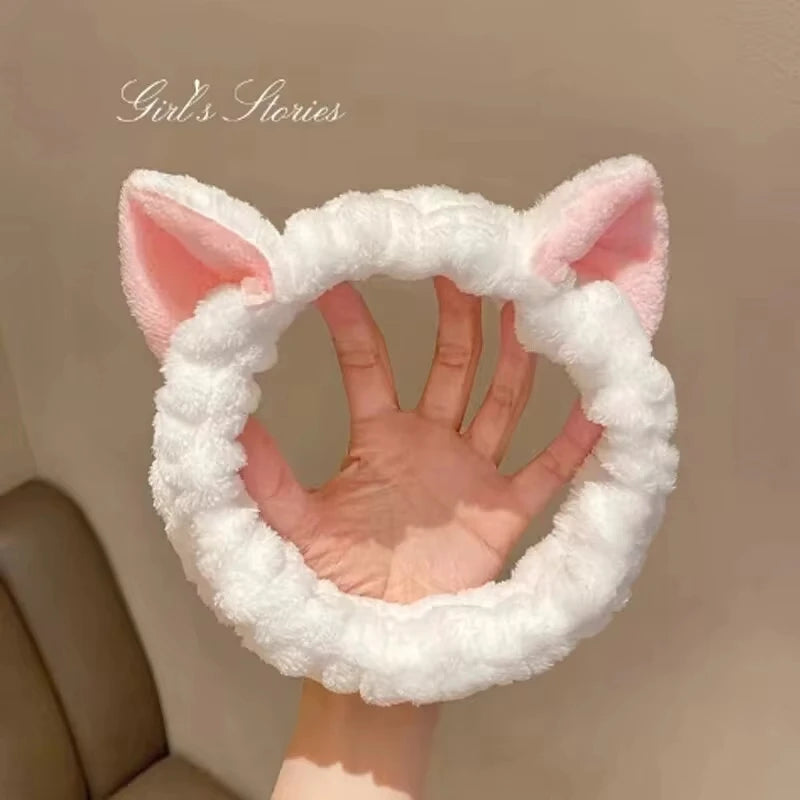 Cute Coral Fleece Cat Ear Headband for Comfort and Style - Smarsty