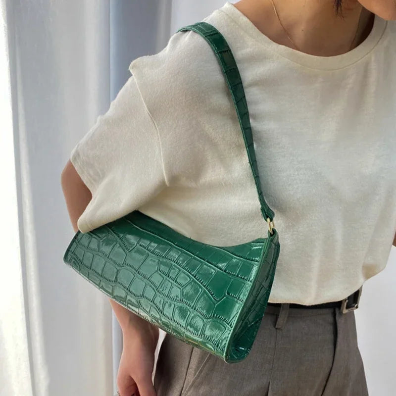 Retro Alligator Print PU Leather Small Women Handbag - Smarsty